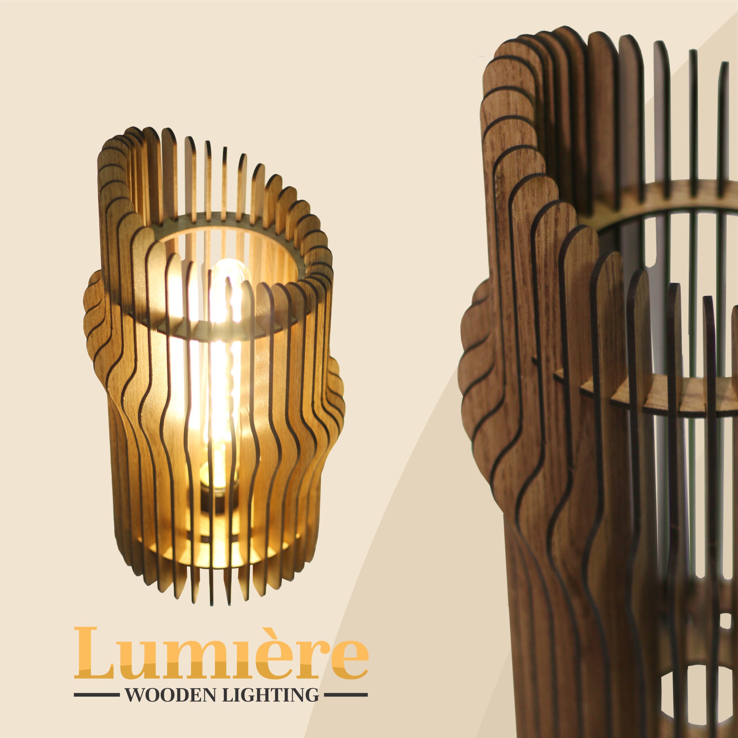 LAMPA LE HAVRE Drvena stona lampa LE HAVRE – dekorativna rasvjeta od drveta