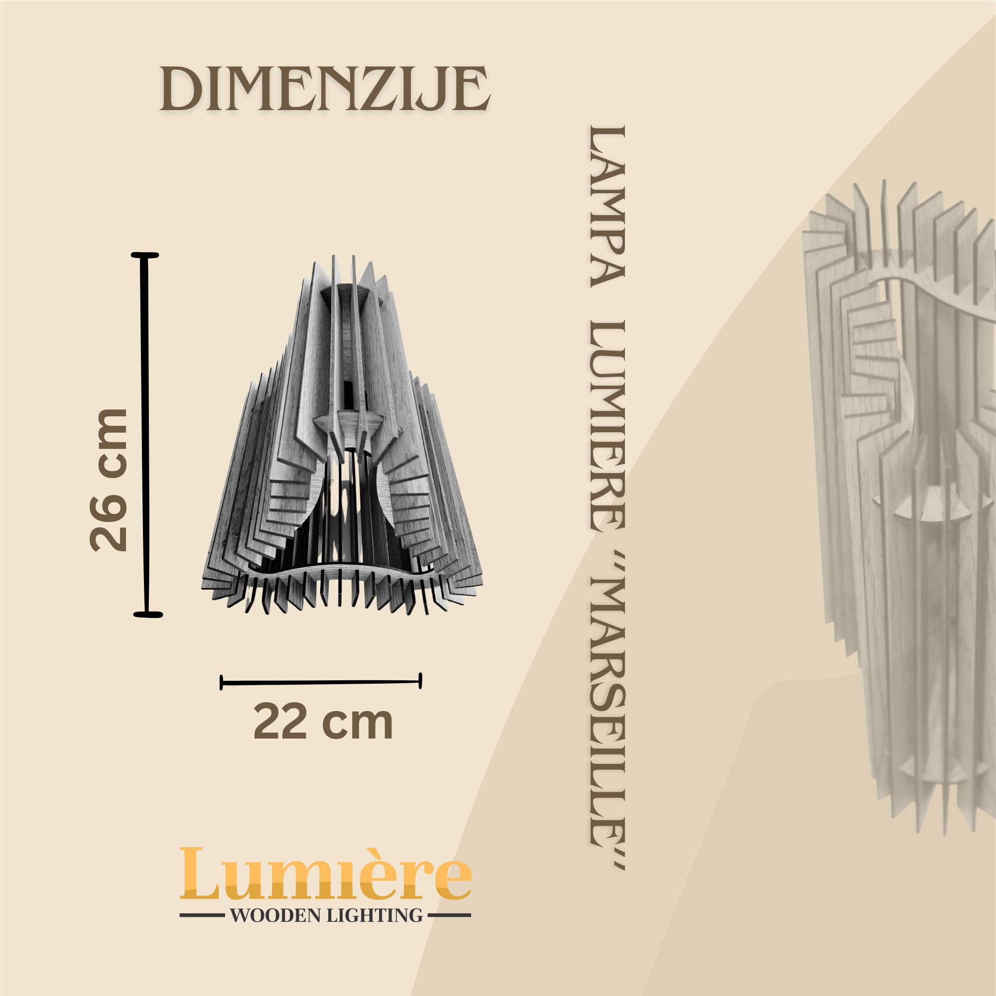 drveni luster lumiere Drveni luster MARSEILLE – moderna dekorativna rasvjeta od drveta